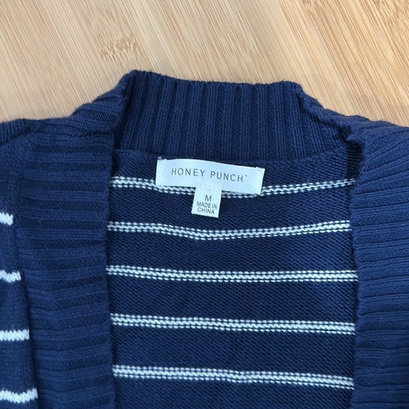 Navy and white striped cardigan - Picture 4 of 7